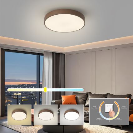 Brilagi - LED stropné svietidlo POOL LED/48W/230V 3000/4000/6000K priemer 40 cm hnedá