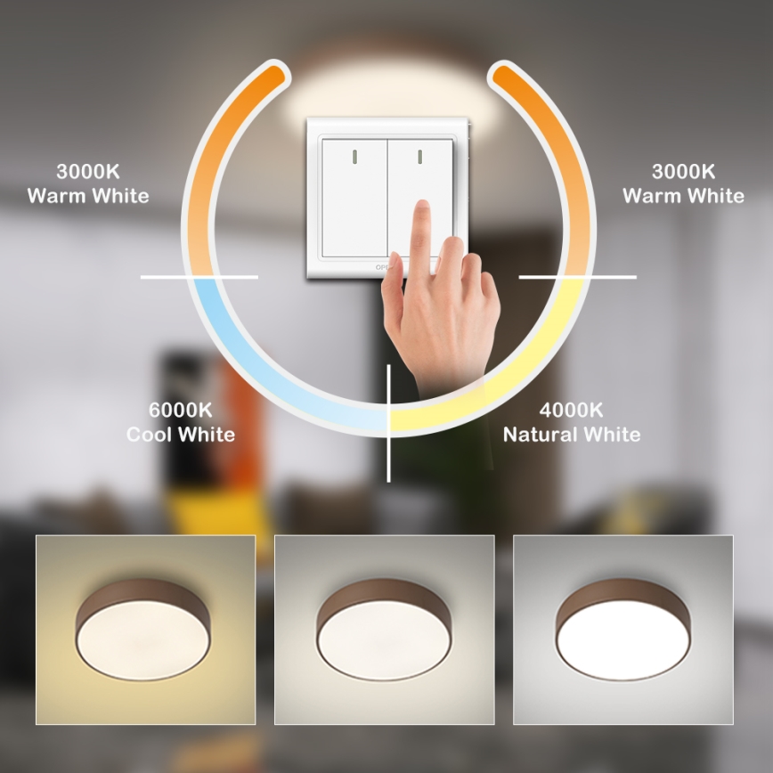 Brilagi - LED stropné svietidlo POOL LED/48W/230V 3000/4000/6000K priemer 40 cm hnedá