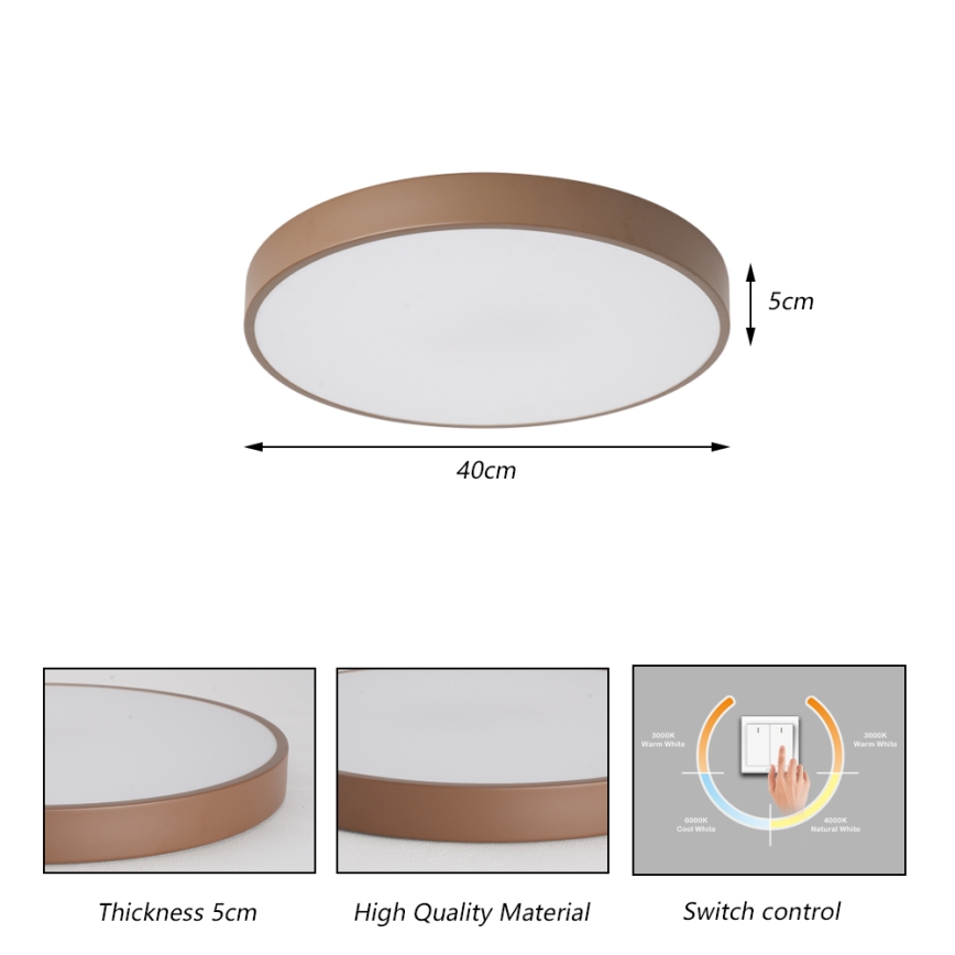 Brilagi - LED stropné svietidlo POOL LED/48W/230V 3000/4000/6000K priemer 40 cm hnedá