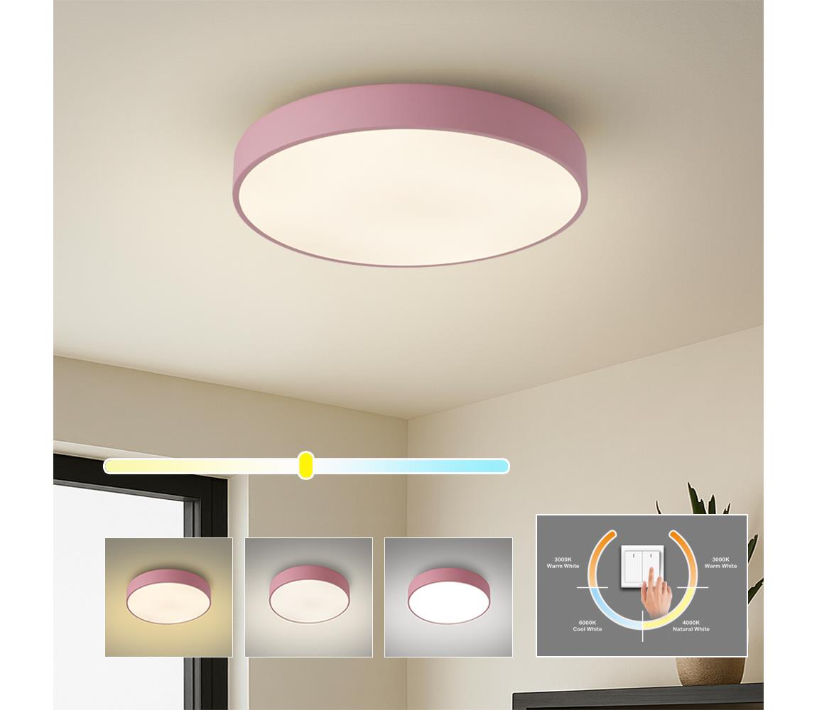 Brilagi - LED stropné svietidlo POOL LED/48W/230V 3000/4000/6000K 40 cm ružové BRI687