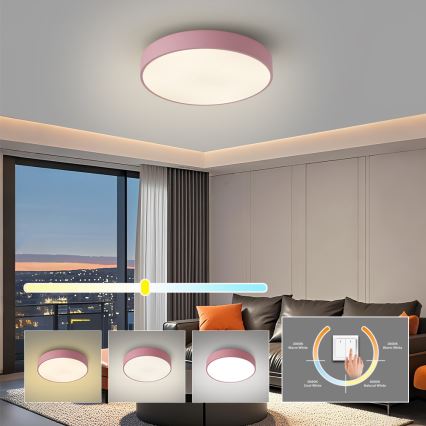 Brilagi - LED stropné svietidlo POOL LED/48W/230V 3000/4000/6000K pr. 40 cm ružová