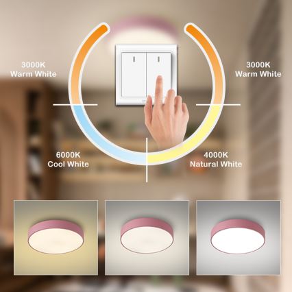 Brilagi - LED stropné svietidlo POOL LED/48W/230V 3000/4000/6000K pr. 40 cm ružová
