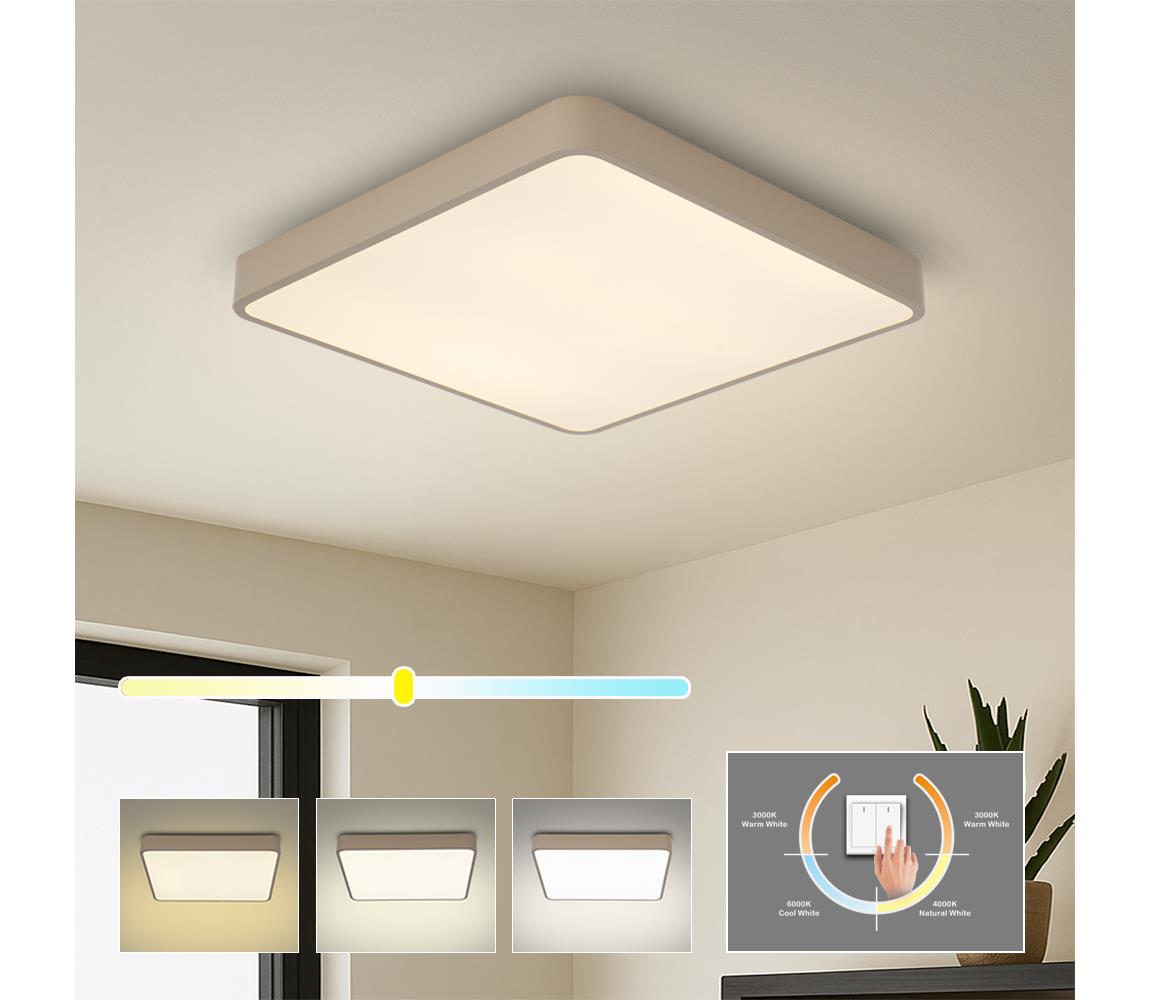Brilagi - LED stropné svietidlo POOL LED/48W/230V 3000/4000/6000K 50x50 cm béžová BRI662