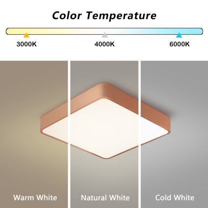 Brilagi - LED stropné svietidlo POOL LED/48W/230V 3000/4000/6000K 50x50 cm bronzové