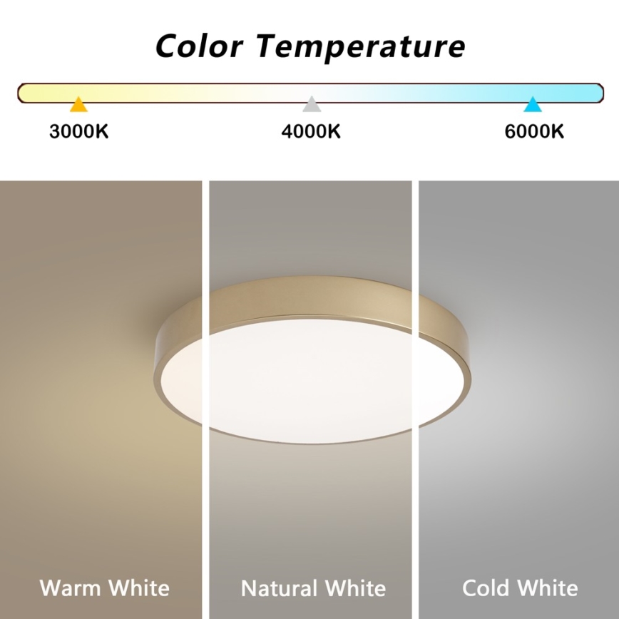 Brilagi - LED stropné svietidlo POOL LED/48W/230V 3000/4000/6000K priemer 40 cm zlatá