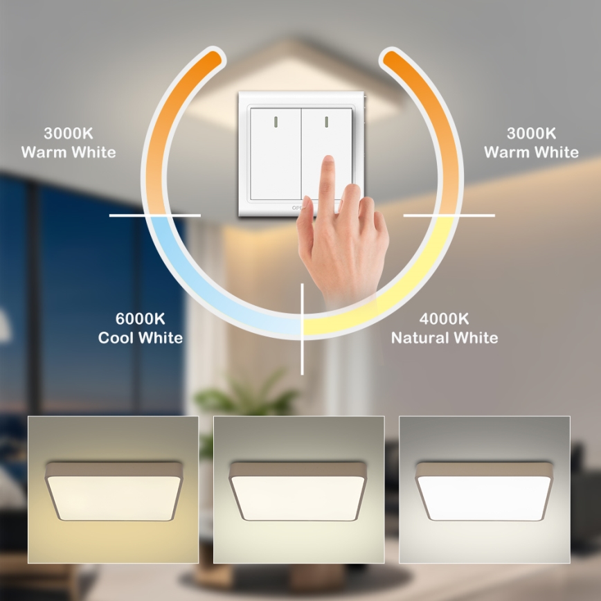 Brilagi - LED stropné svietidlo POOL LED/48W/230V 3000/4500/6000K 50x50 cm béžová