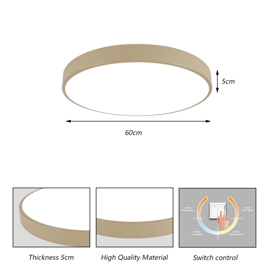 Brilagi - LED stropné svietidlo POOL LED/60W/230V 3000/4500/6000K pr. 60 cm béžová