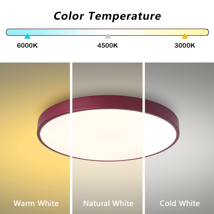 Brilagi - LED stropné svietidlo POOL LED/60W/230V 3000/4000/6000K pr. 50 cm bordové