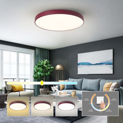 Brilagi - LED stropné svietidlo POOL LED/60W/230V 3000/4000/6000K pr. 60 cm bordová