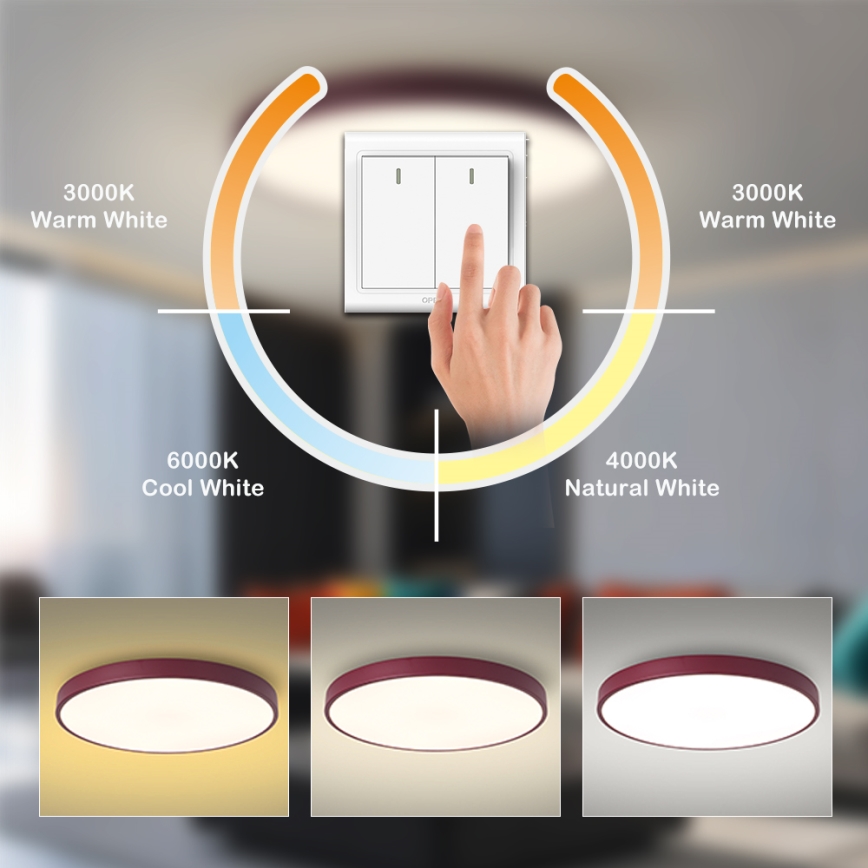 Brilagi - LED stropné svietidlo POOL LED/60W/230V 3000/4000/6000K pr. 60 cm bordová