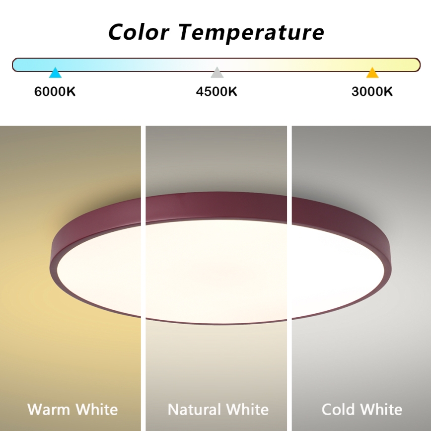 Brilagi - LED stropné svietidlo POOL LED/60W/230V 3000/4000/6000K pr. 60 cm bordová