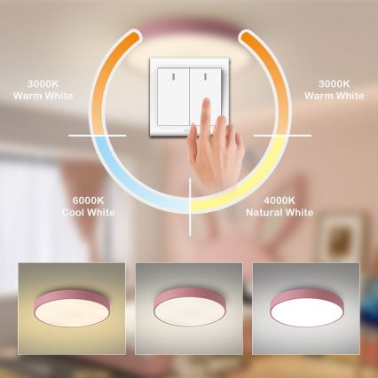 Brilagi - LED stropné svietidlo POOL LED/60W/230V 3000/4000/6000K priemer 60 cm ružová