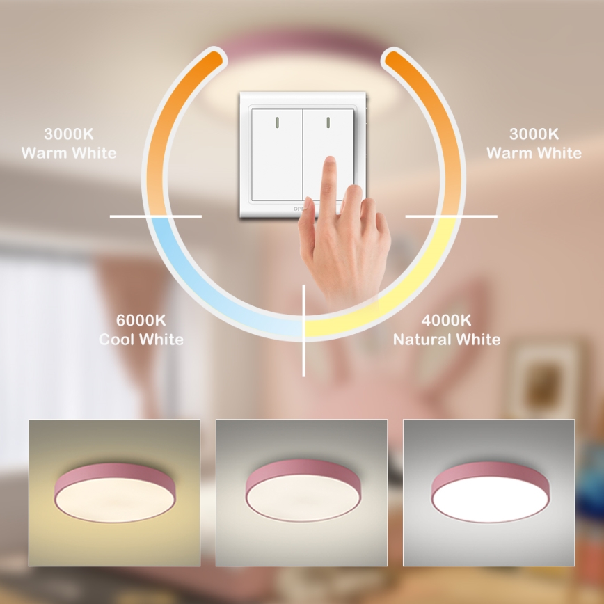 Brilagi - LED stropné svietidlo POOL LED/60W/230V 3000/4000/6000K priemer 60 cm ružová