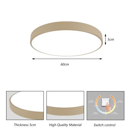 Brilagi - LED stropné svietidlo POOL LED/60W/230V 3000/4000/6000K pr. 60 cm béžové