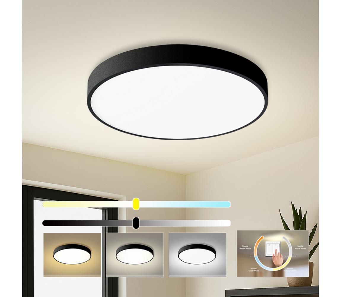 Brilagi - LED stropné svietidlo POOL LED/60W/230V 3000/4000/6000K pr. 60 cm čierna BRI348