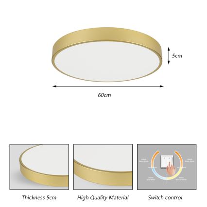 Brilagi - LED stropné svietidlo POOL LED/60W/230V 3000/4000/6000K pr. 60 cm zlaté