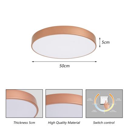 Brilagi - LED stropné svietidlo POOL LED/60W/230V 3000/4000/6000K priemer 50 cm bronzové