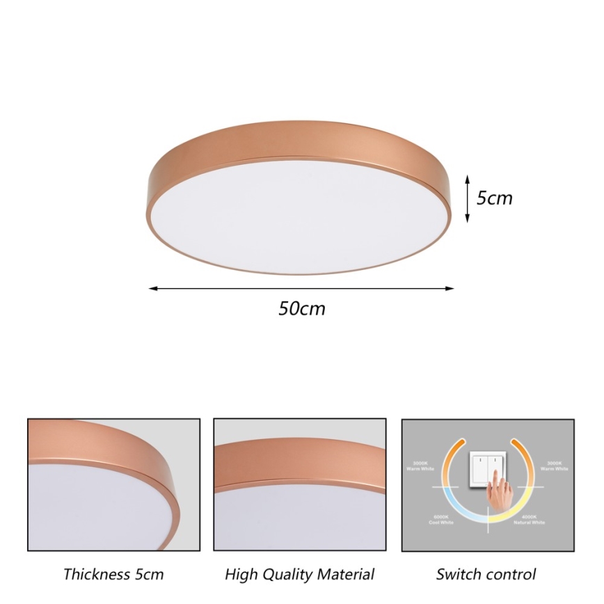 Brilagi - LED stropné svietidlo POOL LED/60W/230V 3000/4000/6000K priemer 50 cm bronzové