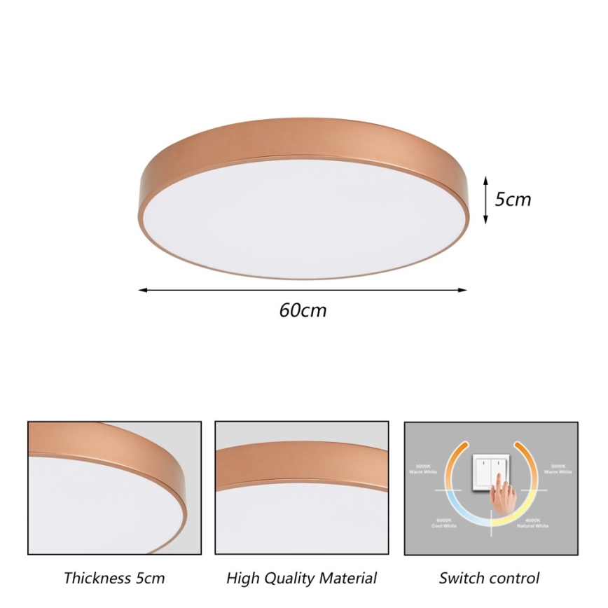 Brilagi - LED stropné svietidlo POOL LED/60W/230V 3000/4000/6000K pr. 60 cm bronzové