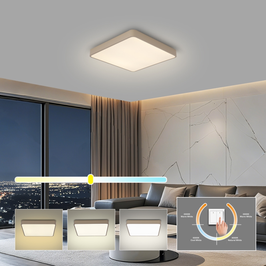 BRILAGI - LED stropné svietidlo POOL SQUARE LED/36W/230V 3000/4000/6000K 40x40 cm béžové