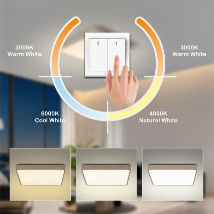 BRILAGI - LED stropné svietidlo POOL SQUARE LED/36W/230V 3000/4000/6000K 40x40 cm béžové