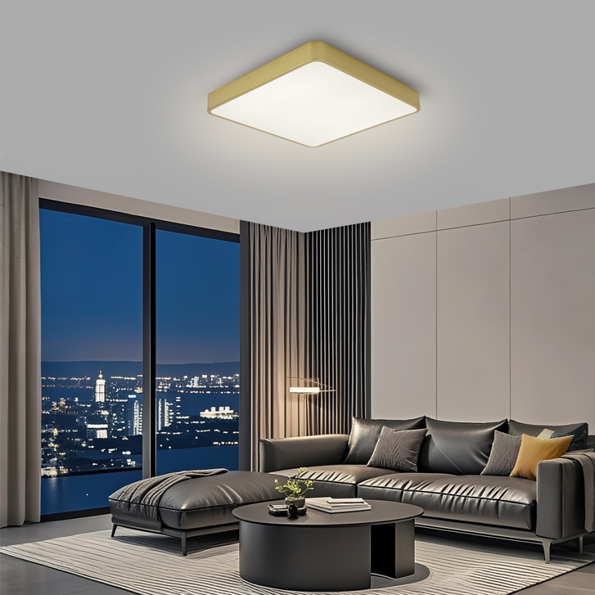 Brilagi - LED stropné svietidlo POOL SQUARE LED/48W/230V 3000/4000/6000K 50x50 cm zlaté