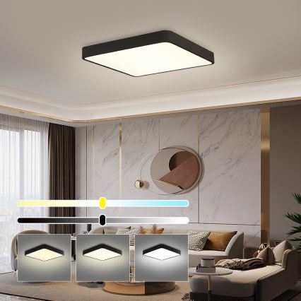 Brilagi - LED stropné svietidlo POOL SQUARE LED/48W/230V 3000/4500/6000K 50x50 cm čierne