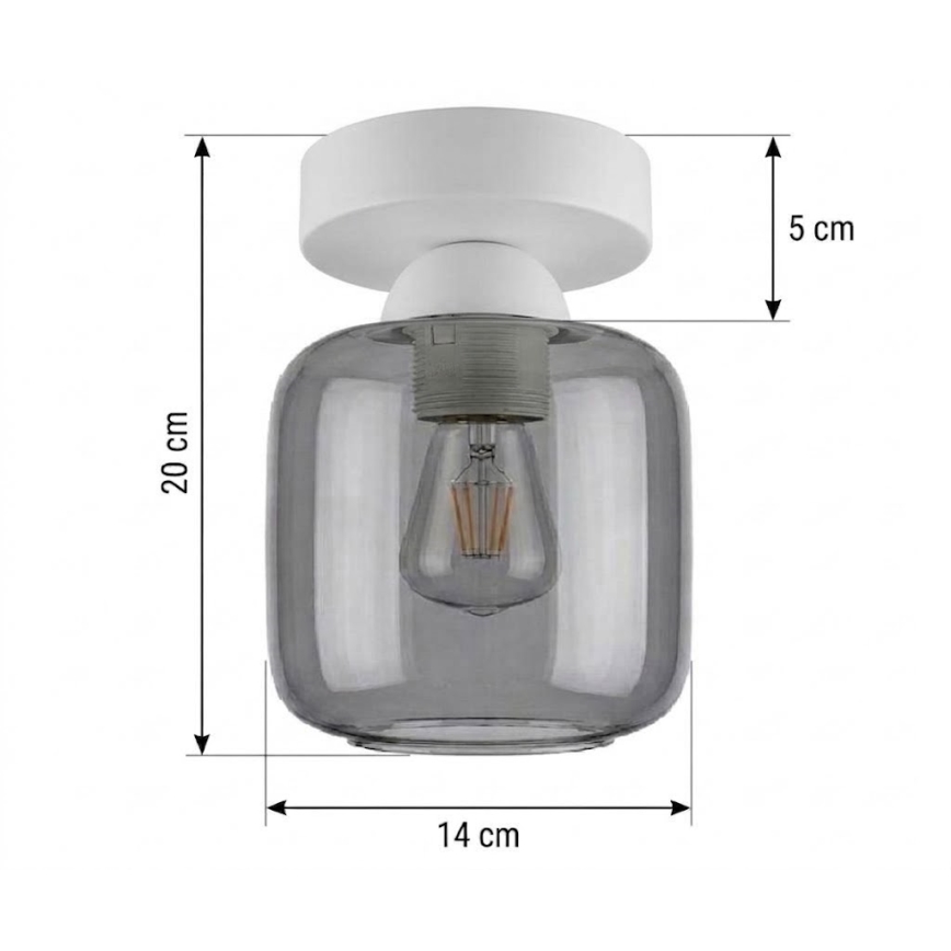 BRILAGI - LED Stropné svietidlo RETRO GLASS 1xE27/60W/230V pr. 14 cm biela/dymová sivá