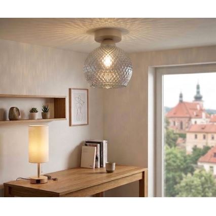BRILAGI - LED Stropné svietidlo RETRO GLASS 1xE27/60W/230V pr. 18 cm béžová/dymová sivá