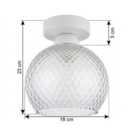 BRILAGI - LED Stropné svietidlo RETRO GLASS 1xE27/60W/230V pr. 18 cm biela/dymová sivá