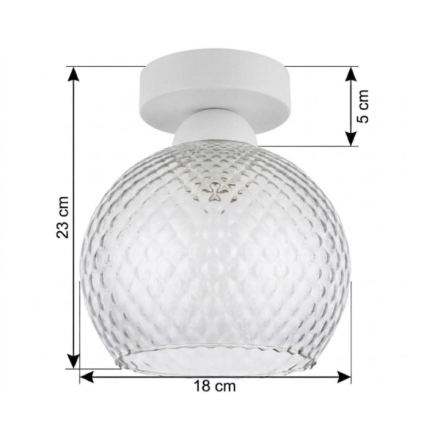BRILAGI - LED Stropné svietidlo RETRO GLASS 1xE27/60W/230V pr. 18 cm biela/dymová sivá