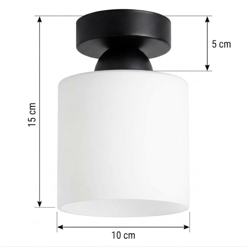 BRILAGI - LED Stropné svietidlo RETRO GLASS 1xE27/60W/230V pr. 10 cm čierna/biela