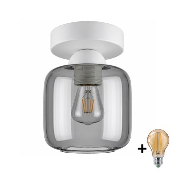 BRILAGI - LED Stropné svietidlo RETRO GLASS 1xE27/60W/230V pr. 14 cm biela/dymová sivá