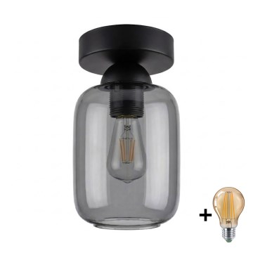 BRILAGI - LED Stropné svietidlo RETRO GLASS 1xE27/60W/230V pr. 14 cm čierna/dymová sivá