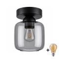 BRILAGI - LED stropné svietidlo RETRO GLASS 1xE27/60W/230V pr. 14 cm čierna/dymová sivá