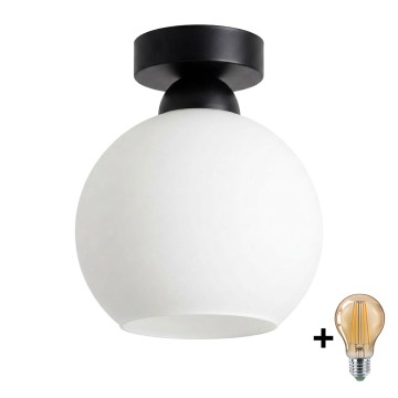 BRILAGI - LED Stropné svietidlo RETRO GLASS 1xE27/60W/230V pr. 15 cm čierna/biela
