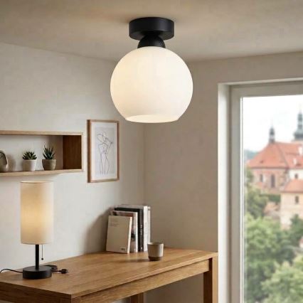 BRILAGI - LED Stropné svietidlo RETRO GLASS 1xE27/60W/230V pr. 15 cm čierna/biela