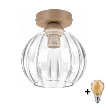 BRILAGI - LED Stropné svietidlo RETRO GLASS 1xE27/60W/230V pr. 18 cm béžová/číra