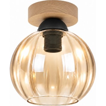 BRILAGI - LED Stropné svietidlo RETRO GLASS 1xE27/60W/230V pr. 18 cm dub/dymová béžová