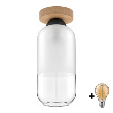 BRILAGI - LED Stropné svietidlo RETRO GLASS 1xE27/60W/230V priemer 14 cm dub/biela