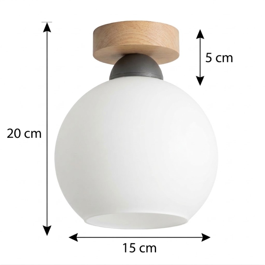 BRILAGI - LED stropné svietidlo RETRO GLASS 1xE27/60W/230V priemer 15 cm dub/biela