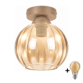 BRILAGI - LED stropné svietidlo RETRO GLASS 1xE27/60W/230V priemer 18 cm béžová/dymová béžová