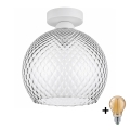 BRILAGI - LED stropné svietidlo RETRO GLASS 1xE27/60W/230V priemer 25 cm biela/dymovo sivá
