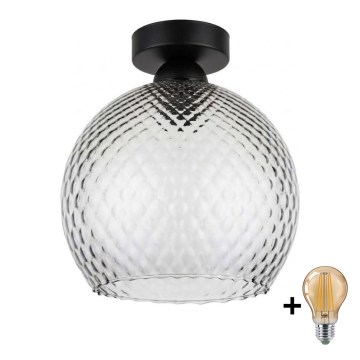BRILAGI - LED Stropné svietidlo RETRO GLASS 1xE27/60W/230V priemer 25 cm čierna/dymová sivá