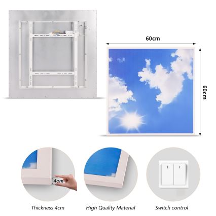 Brilagi - LED Stropné svietidlo SLIMFRAME LED/58W/230V 60x60 cm strieborná/modrá