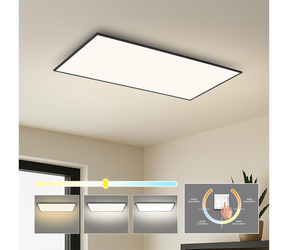 Brilagi - LED stropné svietidlo SLIMFRAME LED/80W/230V 120x60 cm 3000/4000/6000K čierne BRI776