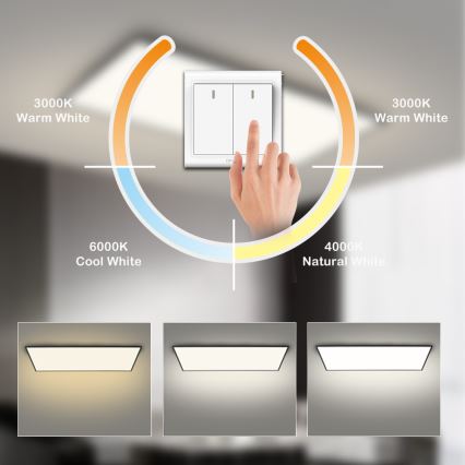 Brilagi - LED stropné svietidlo SLIMFRAME LED/80W/230V 120x60 cm 3000/4000/6000K čierne