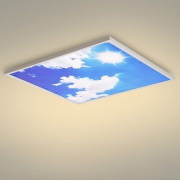 Brilagi - LED Stropné svietidlo SLIMFRAME SKY LED/58W/230V 60x60 cm strieborná/modrá