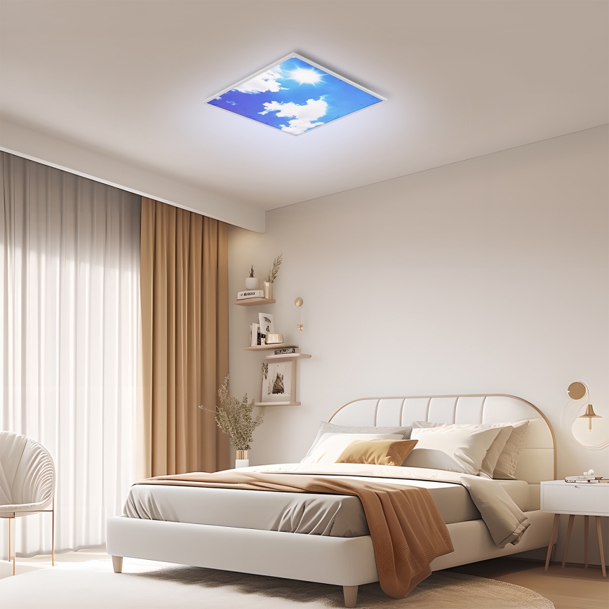 Brilagi - LED Stropné svietidlo SLIMFRAME SKY LED/58W/230V 60x60 cm strieborná/modrá