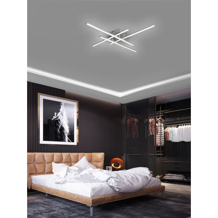 Brilagi - LED stropné svietidlo STRIPES LED/37W/230V 68x68 cm strieborné